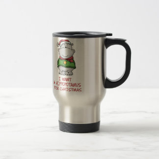 Mug De Voyage Hippopotame pour Noël - conception mignonne