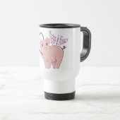 Mug De Voyage Hogg et baisers, petit art numérique rose mignon (Devant droit)