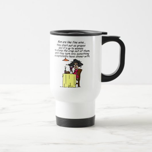 Mug De Voyage Hommes et FIne Humour de vin (Droite)