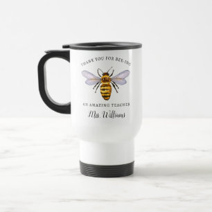 Mug De Voyage Honey Bee Professeur Appréciation Nom Voyage Mug