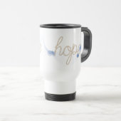 Mug De Voyage HOPE Rope Text With Blue Daisies (Devant droit)