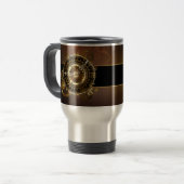 Mug De Voyage Horloge Steampunk avec des engrenages anciens (Devant gauche)