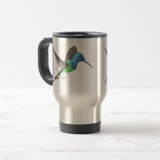 Mug De Voyage Hovering Jacobin Hummingbird - transparent. (Devant gauche)