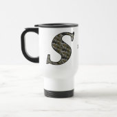 Mug De Voyage Hydrangea Fleur Personnalisée Initiale S Monogramm (Gauche)
