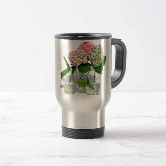 Mug De Voyage Hydrangeas et jarre de Mason (Devant droit)