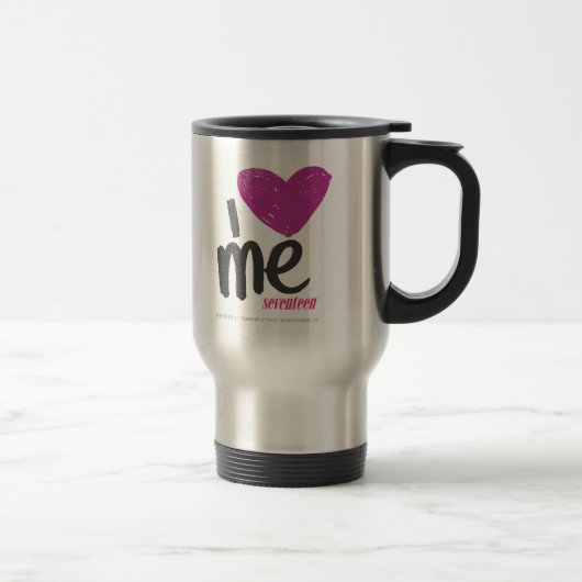 Mug De Voyage I coeur je pourpre (Droit)