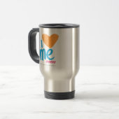 Mug De Voyage I coeur j'orange/Aqua (Devant gauche)