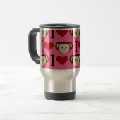 Mug De Voyage I Heart Monkey Pink I Love Monkeys Valentines (Devant gauche)