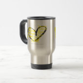 Mug De Voyage I jaune de graffiti de coeur (Devant gauche)
