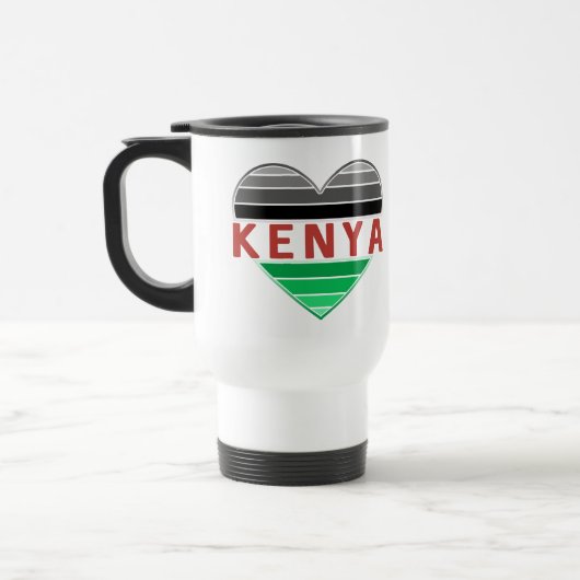 Mug De Voyage I Love Kenya, Kenyan Heart (Gauche)