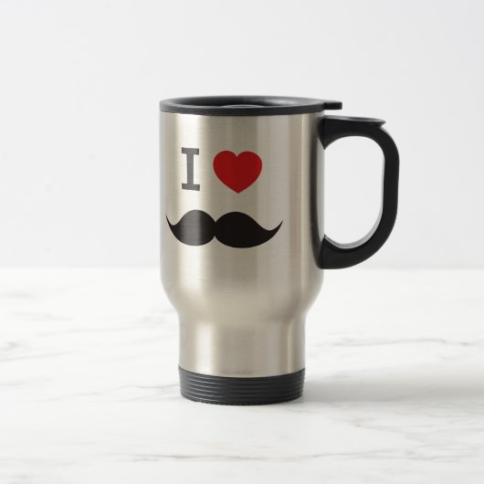 Mug De Voyage I moustache de coeur (Droit)