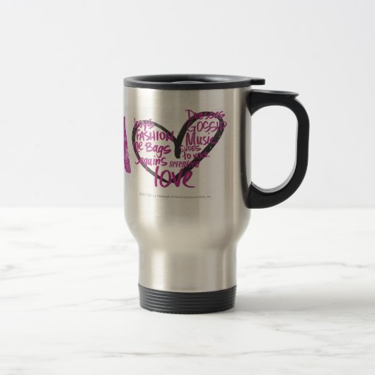 Mug De Voyage I pourpre de graffiti de coeur (Droit)