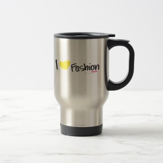 Mug De Voyage I rose de mode de coeur (Droit)