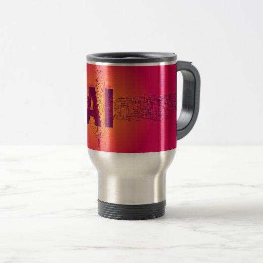 Mug De Voyage IA Intelligence Artificielle Voyage Mug (Devant droit)