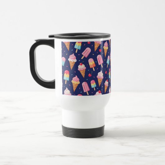 Mug De Voyage Ice cream, popsicles and cherries pattern (Gauche)