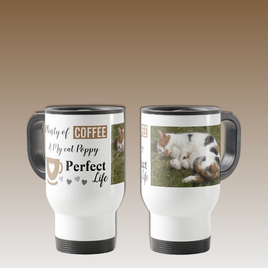 Mug De Voyage Idéal chat animal de compagnie et café blanc brun