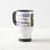 Mug De Voyage Idéal chat animal de compagnie et café blanc viole (Devant gauche)