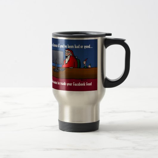 Mug De Voyage Il Sait Si Vous Avez Été Mauvais Père Noël Drôle (Droit)