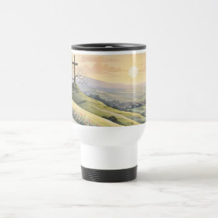 Mug De Voyage illustration d'art de lever de soleil de Pâques
