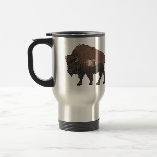 Mug De Voyage Illustration de bison (Gauche)