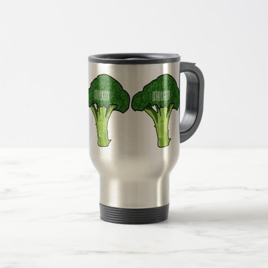 Mug De Voyage Illustration de Broccoli (Devant droit)