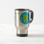 Mug De Voyage Illustration de bulles de chaux vert mou (Devant droit)