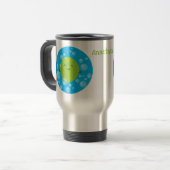 Mug De Voyage Illustration de bulles de chaux vert mou (Devant gauche)