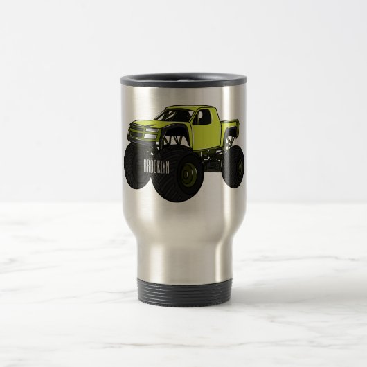 Mug De Voyage Illustration de camion monstre (Centre)