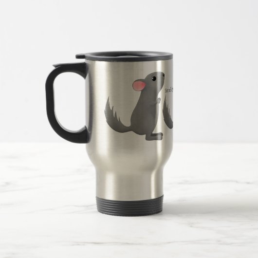 Mug De Voyage Illustration de chinchilla gris mignon (Gauche)