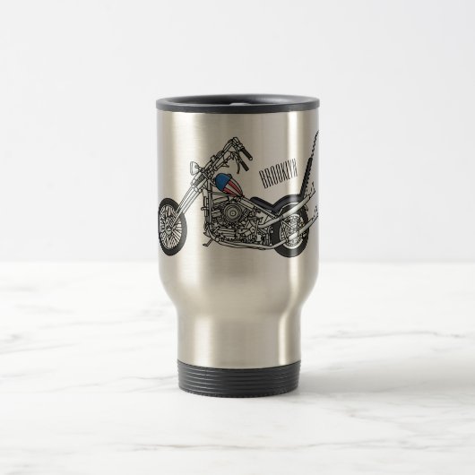 Mug De Voyage Illustration de Chopper Motorcycle 1950 (Centre)