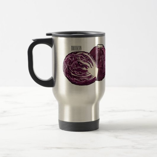 Mug De Voyage Illustration de chou rouge (Gauche)