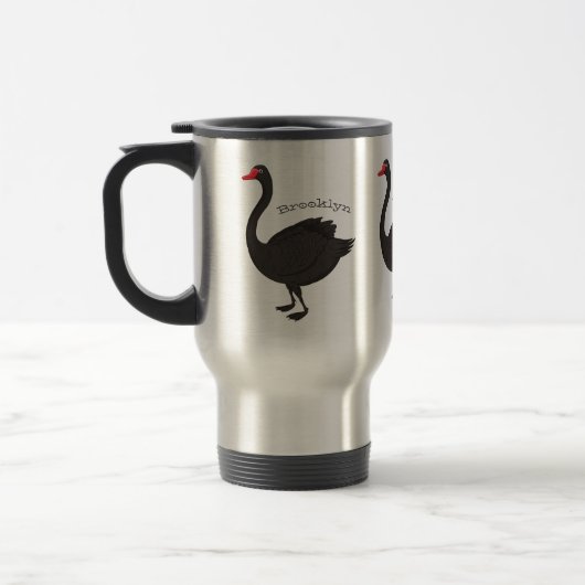 Mug De Voyage Illustration de cygne noir (Gauche)