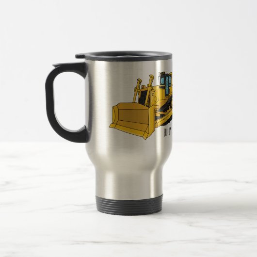 Mug De Voyage Illustration de dessin animé Bulldozer (Gauche)