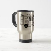 Mug De Voyage Illustration de dessin animé Campervan (Devant gauche)