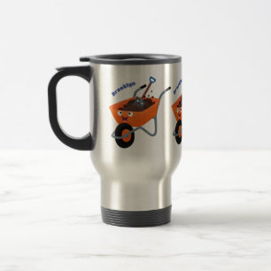 Mug De Voyage Illustration de dessin animé de brouette orange he