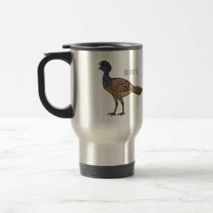 Mug De Voyage Illustration de dessin animé d'oiseau grand hocco