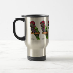Mug De Voyage Illustration de dessin animé d'un perroquet à tête