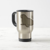 Mug De Voyage Illustration de dessin de phoque éléphant (Devant gauche)