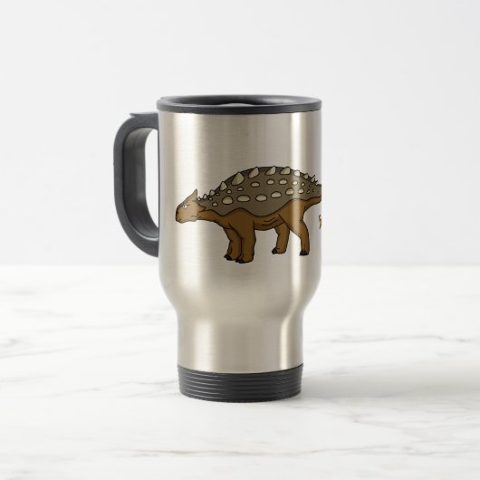 Mug De Voyage Illustration de dinosaure blindé Ankylosaurus (Devant gauche)