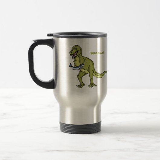 Mug De Voyage Illustration de dinosaure T rex drôle (Gauche)