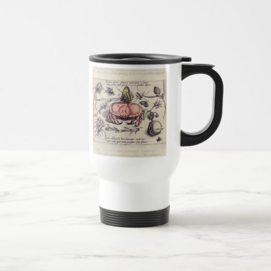 Mug De Voyage Illustration de fleur d'insecte botanique de crabe (Droite)