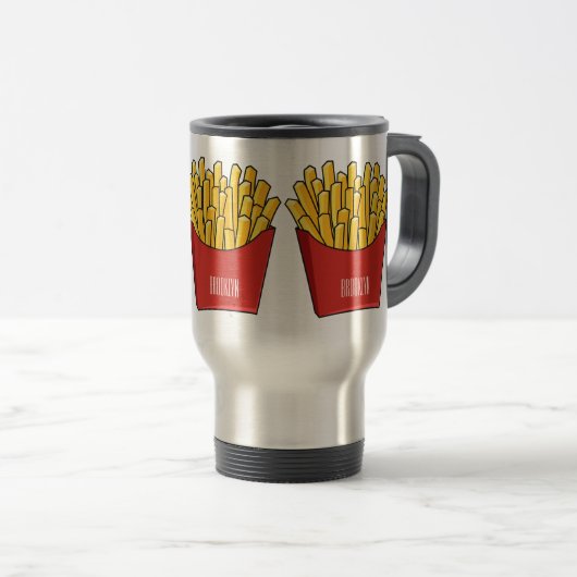 Mug De Voyage Illustration de frites (Devant droit)