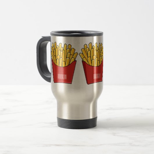 Mug De Voyage Illustration de frites (Devant gauche)