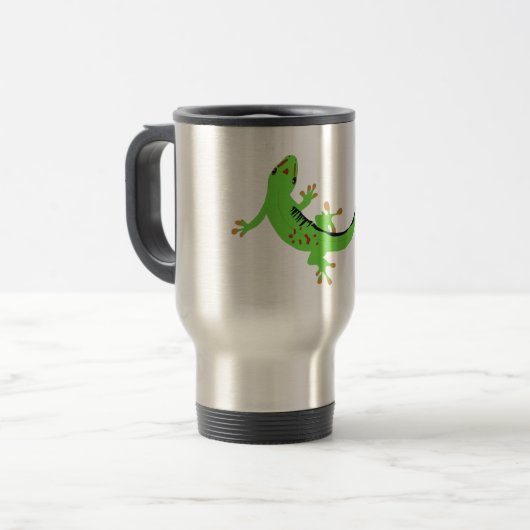 Mug De Voyage Illustration de Gecko Lizard Reptile (Devant gauche)