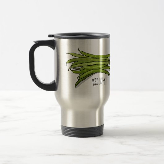 Mug De Voyage Illustration de haricots verts (Gauche)