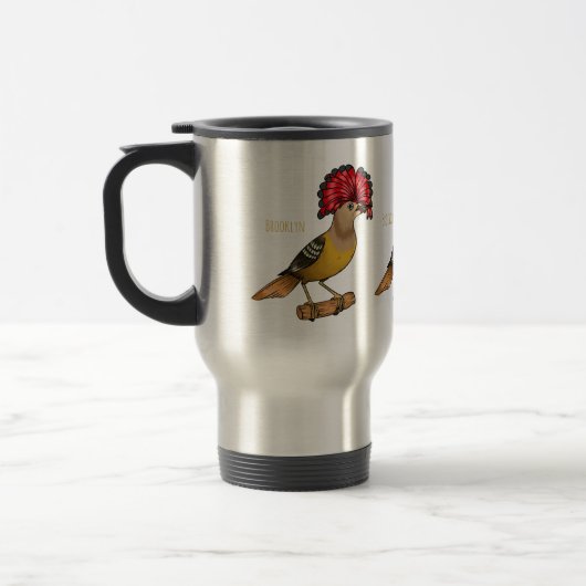 Mug De Voyage Illustration de la caricature royale d'oiseau (Gauche)