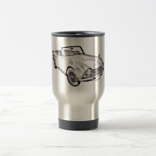 Mug De Voyage Illustration De La Voiture De Sport Triumph Tr4 (Centre)