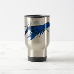 Mug De Voyage Illustration de l'écrevisse marron bleu