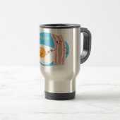Mug De Voyage Illustration de l'oeuf de Cute kawaii et du bacon (Devant droit)