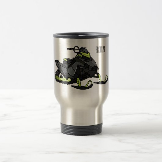 Mug De Voyage Illustration de motoneige (Centre)